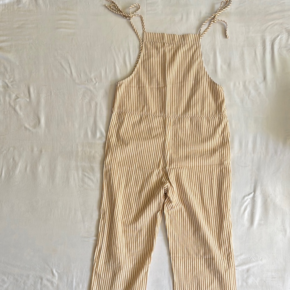 Striped Tan Jumpsuit